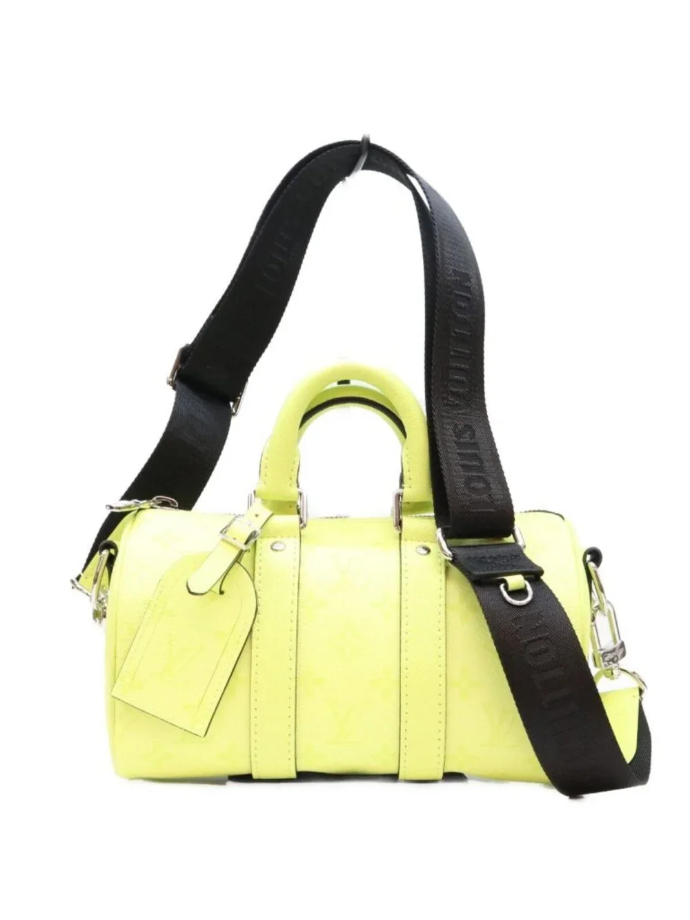 Louis Vuitton Taigarama Lemon Yellow Keepall Bandouliere 25 Shoulder Bag